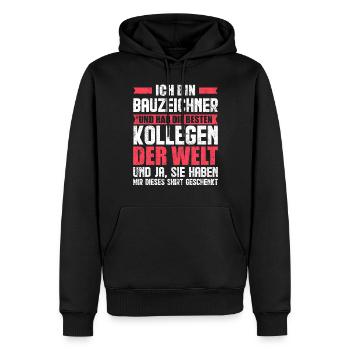 Bauzeichner Spruch - Männer Premium Bio Hoodie - Schwarz - Vorne - Nico (187cm)