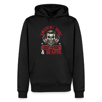 Väter haben Tätowierungen und Bärte - Männer Premium Bio Hoodie - Schwarz - Vorne - Nico (187cm)