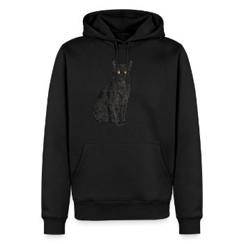 Cats Animal Motif Mentions légales - Sweat à capuche Premium bio Homme - noir - Devant - Nico (187cm)
