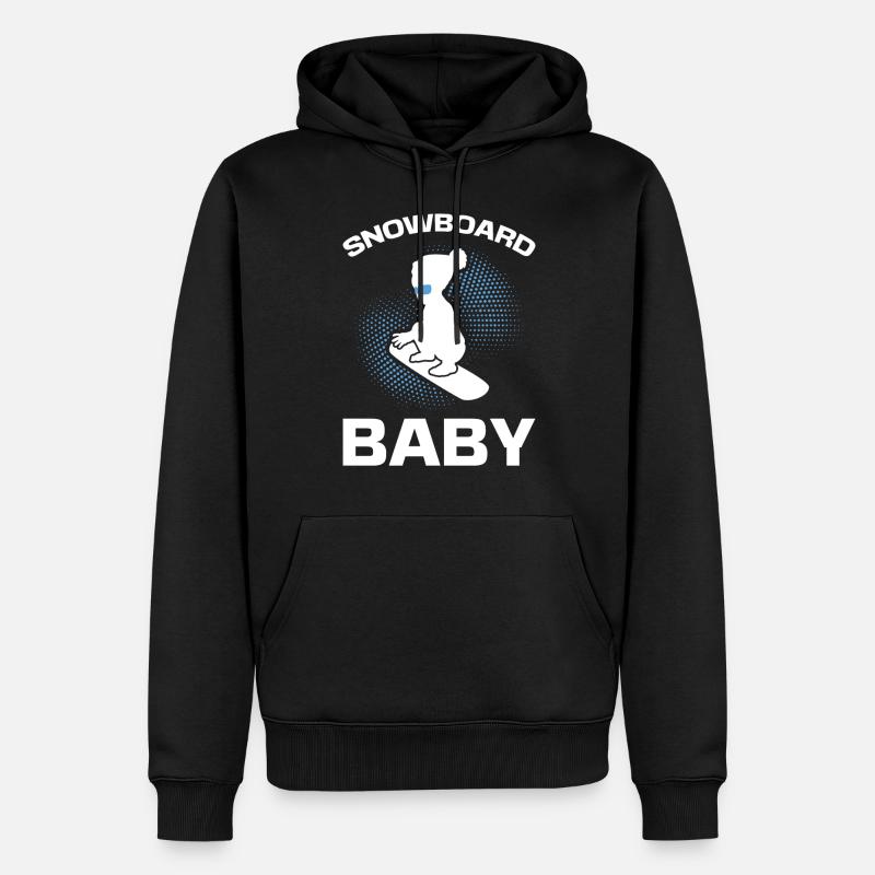 Snowboard Snowboard Bébé Enfants Snowboarder - Sweat à capuche Premium bio Homme - noir