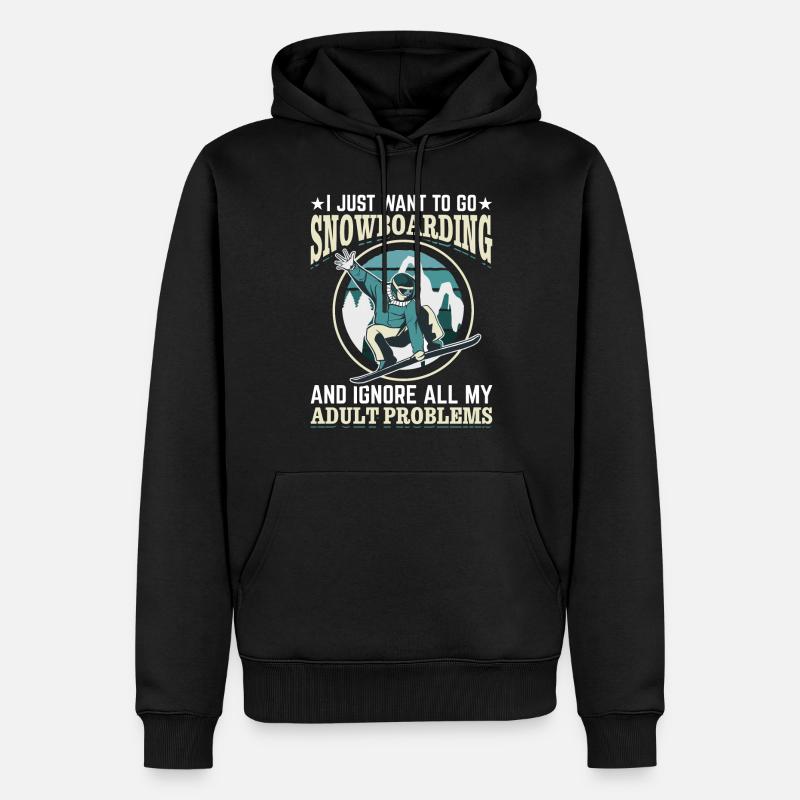 Snowboarding Snowboard Freestyle Snowboarder - Sweat à capuche Premium bio Homme - noir