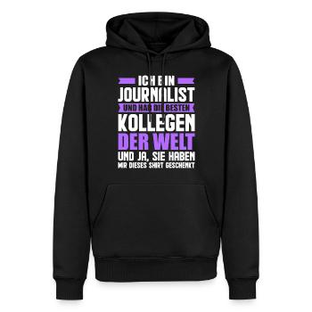 Journalist Journalismus Reporter Zeitung - Männer Premium Bio Hoodie - Schwarz - Vorne - Nico (187cm)