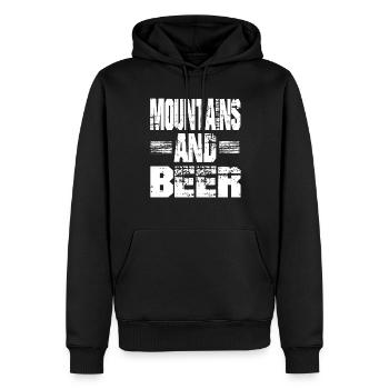 Berge und Bier - Männer Premium Bio Hoodie - Schwarz - Vorne - Nico (187cm)