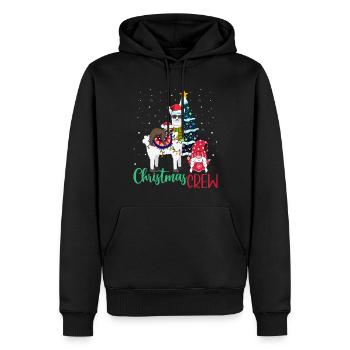 Paresseux et gnome montent lama chapeau de Noël - Sweat à capuche Premium bio Homme - noir - Devant - Nico (187cm)