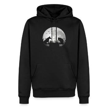 Schach Schachspieler Schachspiel Katze Hund - Männer Premium Bio Hoodie - Schwarz - Vorne - Nico (187cm)