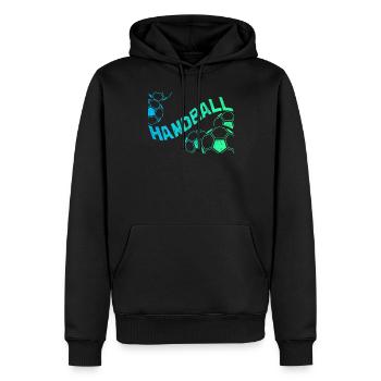 Handball - Männer Premium Bio Hoodie - Schwarz - Vorne - Nico (187cm)