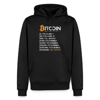 Bitcoin Crypto Bubble Bitcoin C’est - Sweat à capuche Premium bio Homme - noir - Devant - Nico (187cm)
