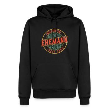 Bester Ehemann seit 2022 1. Hochzeitstag - Männer Premium Bio Hoodie - Schwarz - Vorne - Nico (187cm)
