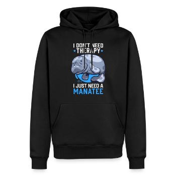 Manatee no therapy Manatee Marine mammal Manatee - Men’s Premium Organic Hoodie - black - Front - Nico (187cm)