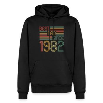 Meilleur papa depuis 1982 Papa 40 ans 40e anniversaire - Sweat à capuche Premium bio Homme - noir - Devant - Nico (187cm)
