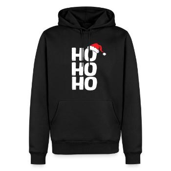 Ho Ho Ho - Sweat à capuche Premium bio Homme - noir - Devant - Nico (187cm)