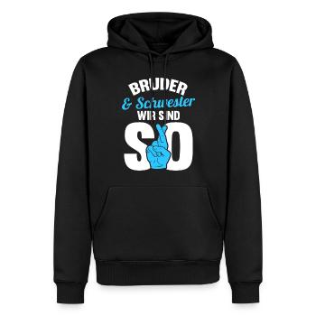 Bruder und Schwester - Männer Premium Bio Hoodie - Schwarz - Vorne - Nico (187cm)