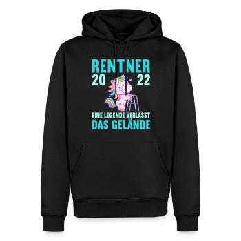 Einhorn Ruhestand Rentnerin Rentner Rente 2022 - Männer Premium Bio Hoodie - Schwarz - Vorne - Nico (187cm)
