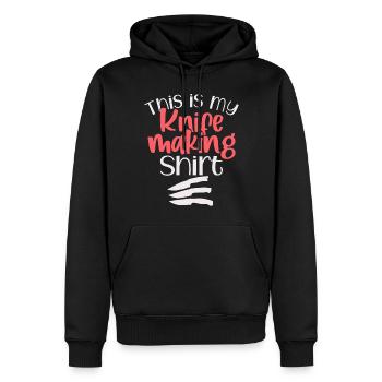 Lustige Messerherstellung - Männer Premium Bio Hoodie - Schwarz - Vorne - Nico (187cm)