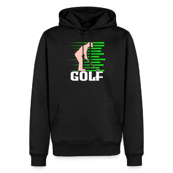 Golf - Männer Premium Bio Hoodie - Schwarz - Vorne - Nico (187cm)