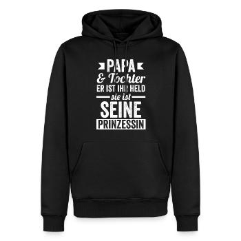 Papa und Tochter - Männer Premium Bio Hoodie - Schwarz - Vorne - Nico (187cm)