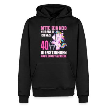 40 Jahre im Dienst 40 Jähriges Dienstjubiläum - Männer Premium Bio Hoodie - Schwarz - Vorne - Nico (187cm)