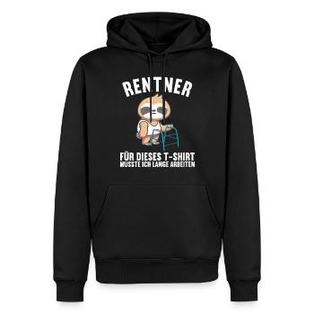 Faultier Ruhestand Rentnerin Rentner Rente 2022 - Männer Premium Bio Hoodie - Schwarz - Vorne - Nico (187cm)