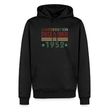 69. Geburtstag Dezember 1952 Geschenkidee - Männer Premium Bio Hoodie - Schwarz - Vorne - Nico (187cm)