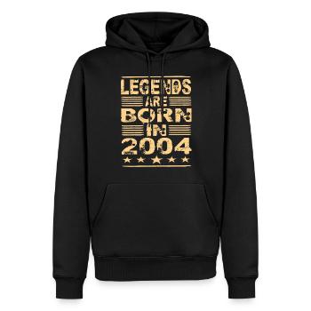 Legenden werden 2004 geboren - Männer Premium Bio Hoodie - Schwarz - Vorne - Nico (187cm)