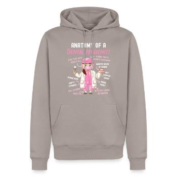 Hygiéniste dentaire Anatomie Anatomie - Sweat à capuche Premium bio Homme - taupe - Devant - Nico (187cm)