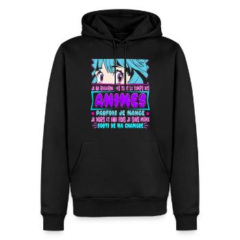 Manga Anime Cosplay Otaku Japonais Dessin Animé - Sweat à capuche Premium bio Homme - noir - Devant - Nico (187cm)
