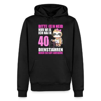 40 Jahre im Dienst 40 Jähriges Dienstjubiläum - Männer Premium Bio Hoodie - Schwarz - Vorne - Nico (187cm)