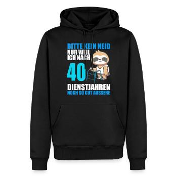 40 Jahre im Dienst 40 Jähriges Dienstjubiläum - Männer Premium Bio Hoodie - Schwarz - Vorne - Nico (187cm)