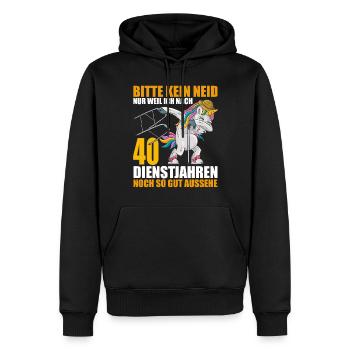 40 Jahre im Dienst 40 Jähriges Dienstjubiläum - Männer Premium Bio Hoodie - Schwarz - Vorne - Nico (187cm)