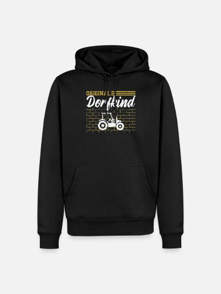 Original Dorfkind - Männer Premium Bio Hoodie - Schwarz
