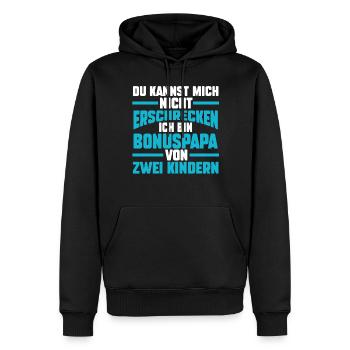 Bonuspapa von drei Kindern - Männer Premium Bio Hoodie - Schwarz - Vorne - Nico (187cm)