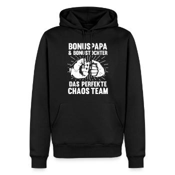 Bonuspapa Bonustochter - Männer Premium Bio Hoodie - Schwarz - Vorne - Nico (187cm)
