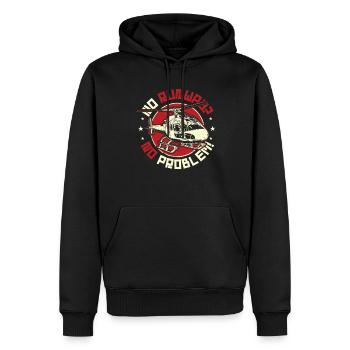 Pas de piste Pas de problème Pilotes d’hélicoptère de vol - Sweat à capuche Premium bio Homme - noir - Devant - Nico (187cm)