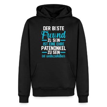 Patenonkel - Männer Premium Bio Hoodie - Schwarz - Vorne - Nico (187cm)