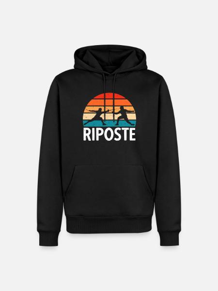 Riposte Fechten Fechter Schwertkampf Duell - Männer Premium Bio Hoodie - Schwarz