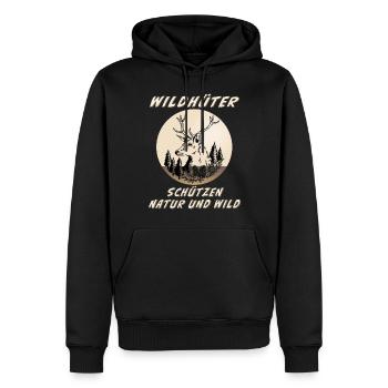 Wildhüter schützen Natur und Wild - Männer Premium Bio Hoodie - Schwarz - Vorne - Nico (187cm)