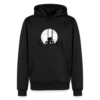 Fahrrad - Männer Premium Bio Hoodie - Schwarz - Vorne - Nico (187cm)