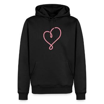 Cœur Rose - Sweat à capuche Premium bio Homme - noir - Devant - Nico (187cm)