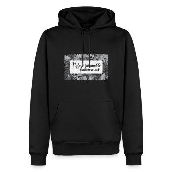 Nachhaltigkeit - Männer Premium Bio Hoodie - Schwarz - Vorne - Nico (187cm)