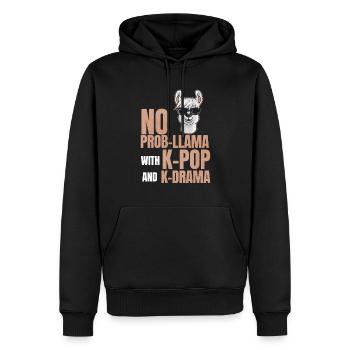 Pas de Prob-Llama avec K-Pop & K-Drama Kpop Music Lama - Sweat à capuche Premium bio Homme - noir - Devant - Nico (187cm)