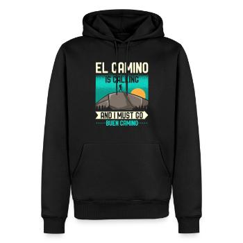 El Camino Is Calling And I Must Go Buen Camino - Männer Premium Bio Hoodie - Schwarz - Vorne - Nico (187cm)