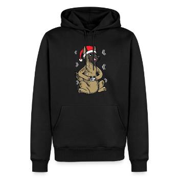 Noël Hollandse Herdershond Dog Gamer - Sweat à capuche Premium bio Homme - noir - Devant - Nico (187cm)