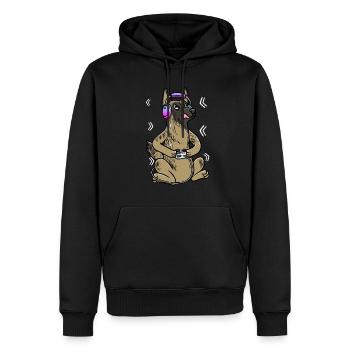 Hollandse Herdershond Chien Gamer Néerlandais - Sweat à capuche Premium bio Homme - noir - Devant - Nico (187cm)
