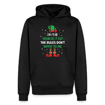 Je suis le plus vieil elfe que je fais Les règles correspondant à Elf C - Sweat à capuche Premium bio Homme - noir - Devant - Nico (187cm)