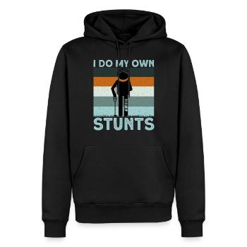 Je fais mes propres cascades - Sweat à capuche Premium bio Homme - noir - Devant - Nico (187cm)