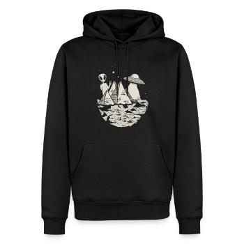 Conception d’anciens astronautes pour un théorate extraterrestre - Sweat à capuche Premium bio Homme - noir - Devant - Nico (187cm)