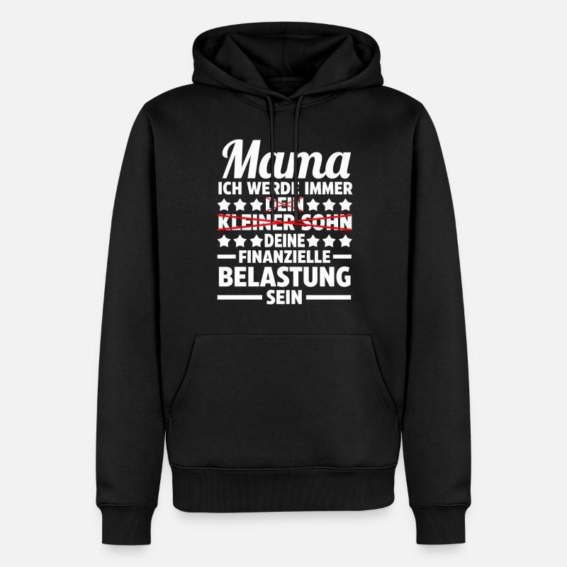 Mama Mutter Sohn - Männer Premium Bio Hoodie - Schwarz
