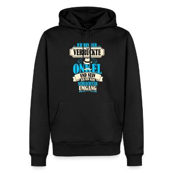 Verrückter Onkel - Onkel Geschenk - Männer Premium Bio Hoodie - Schwarz - Vorne - Nico (187cm)