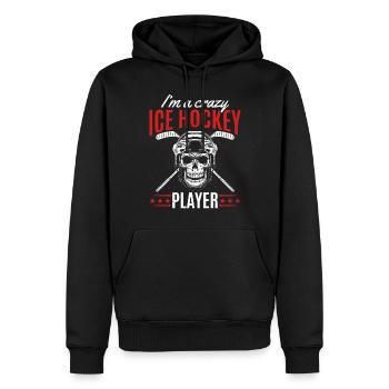 Je suis un joueur de hockey sur glace fou Eishockey Spieler - Sweat à capuche Premium bio Homme - noir - Devant - Nico (187cm)