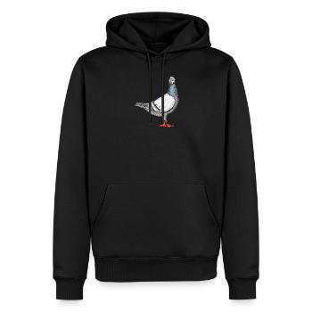 Pigeon I Motif pigeon voyageur pour colombophiles - Sweat à capuche Premium bio Homme - noir - Devant - Nico (187cm)